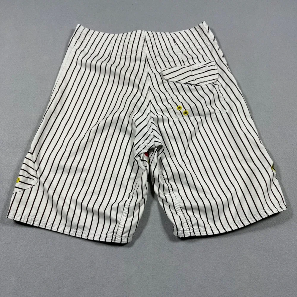 Element Board Shorts Mens 29 White Pinstripe Multi Color Graphic Skate Trunks